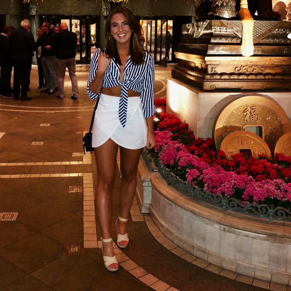 STRIPED/TIED CROP TOP - nautical vibes